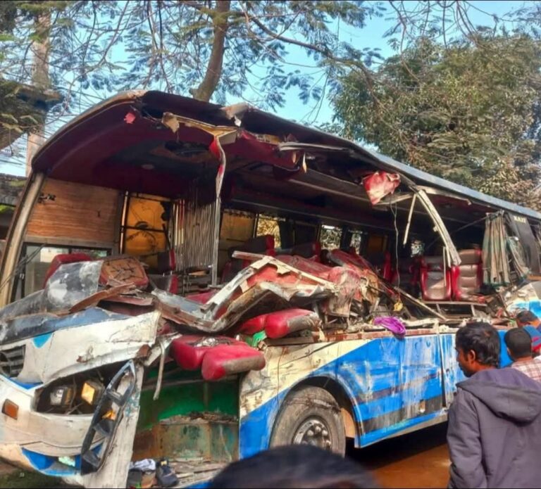 পলাশবাড়ীতে বাস-ট্রাকের সংঘর্ষে নিহত ২, আহত অন্তত ১২